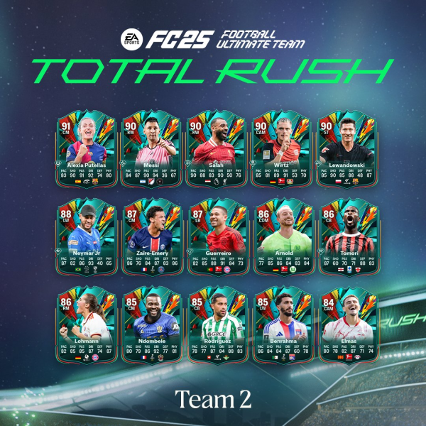 2nd Week Best Team for 'Total Rush' Rarity in EA FC 25
